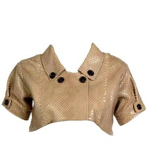 BOTTEGA VENETA RUNWAY CROPPED PYTHON BOLERO JACKET